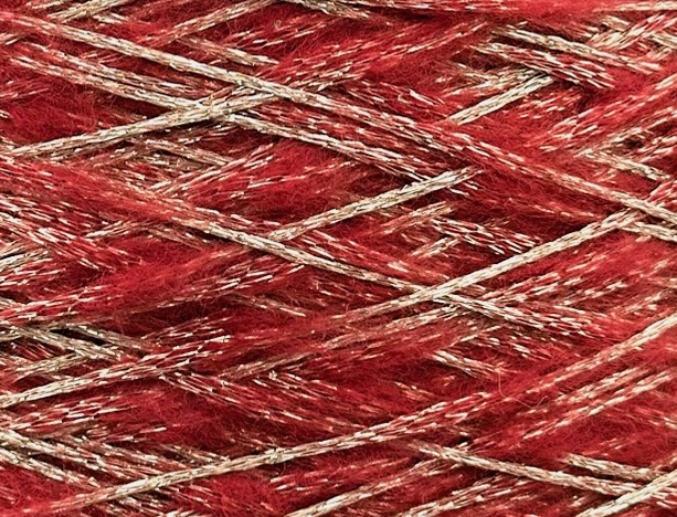 DI.VE Sfavilla Nm 4500 – Fantasiegarn aus Merinowolle Extrafine  col. Korallenrot mit Gold